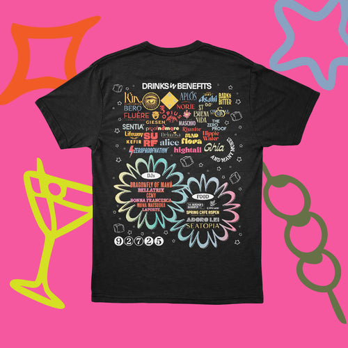 Drinks with Benefits Black Graphic T-Shirt