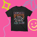 Drinks with Benefits Black Graphic T-Shirt